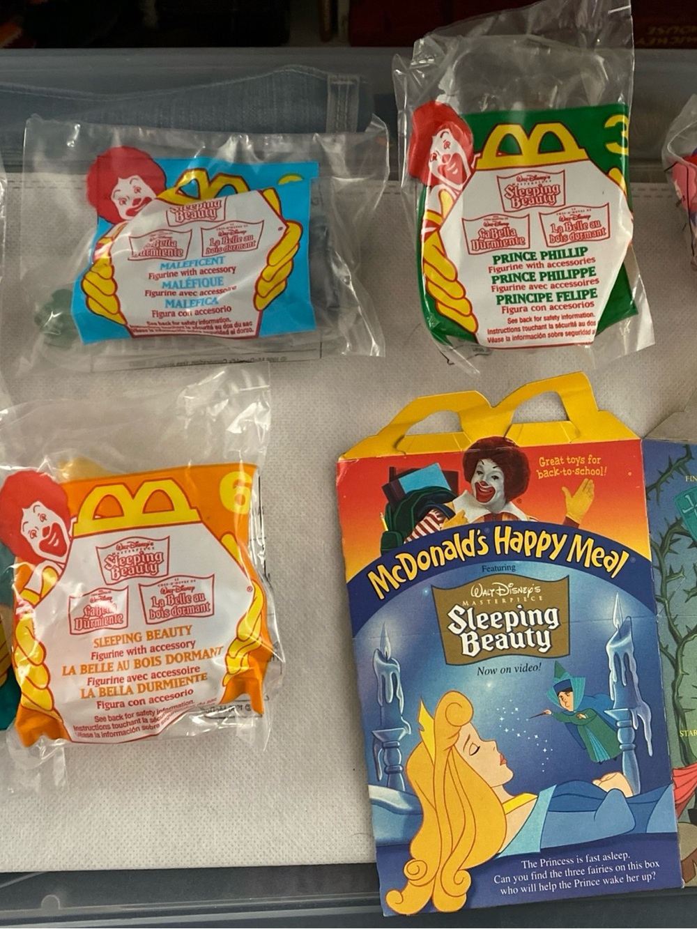 Vintage McDonalds 1997 Happy Meal Disney Sleeping Beauty Toys Box NIP